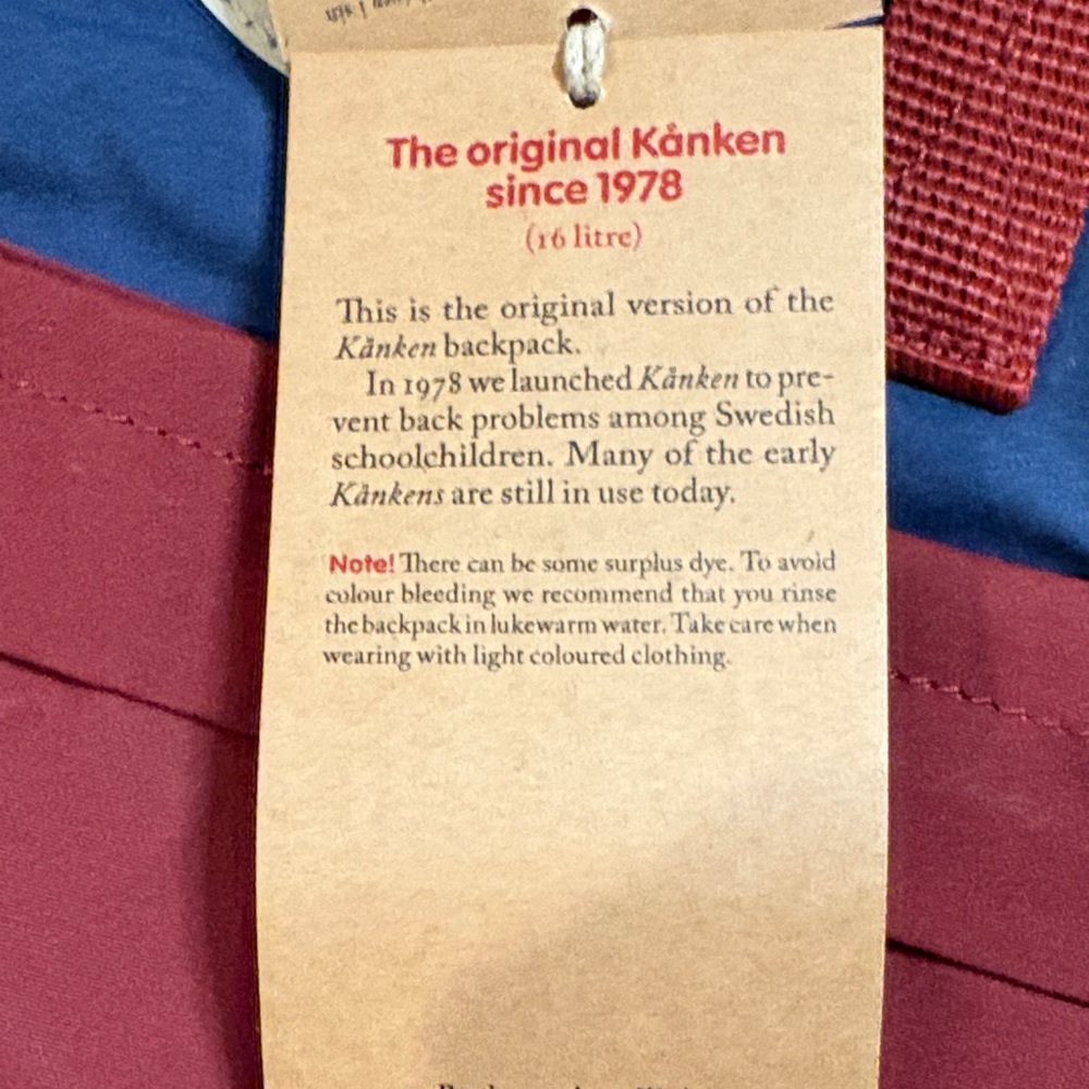 Fjallraven Kånken Classic Backpack - Deep Red and Navy NWT*see details - Picture 10 of 10